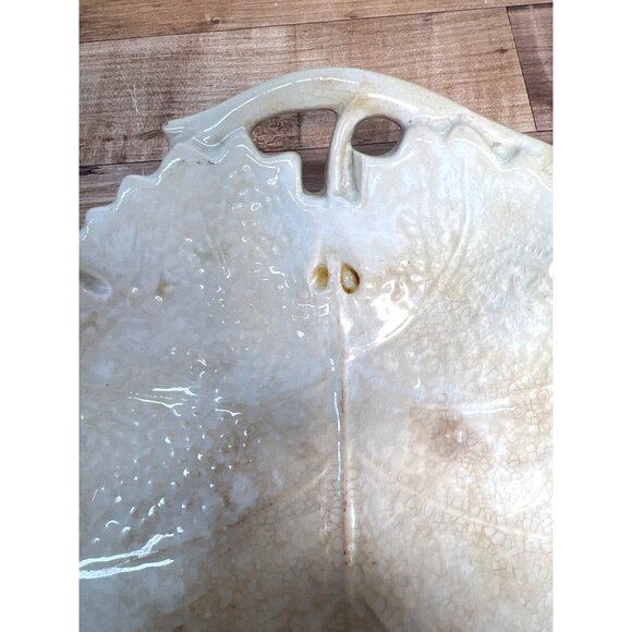 RARE Antique Laughlin Bros Premium Stone China 1870s Grape Leaf Plate Eagle Lion - Picture 3 of 4